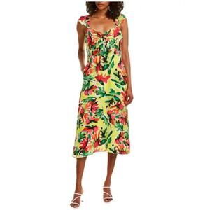 Julia Jordan Tropical Floral Ruffle Midi Dress Size 16